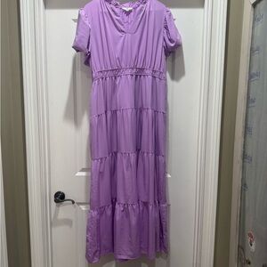 entro Lavender Tiered Maxi Dress